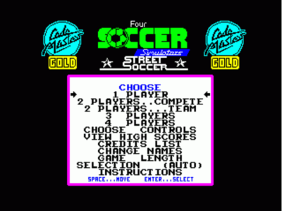 4 Soccer Simulators - Street Soccer (1989)(Codemasters Gold)[48-128K] (USA) Game Cover